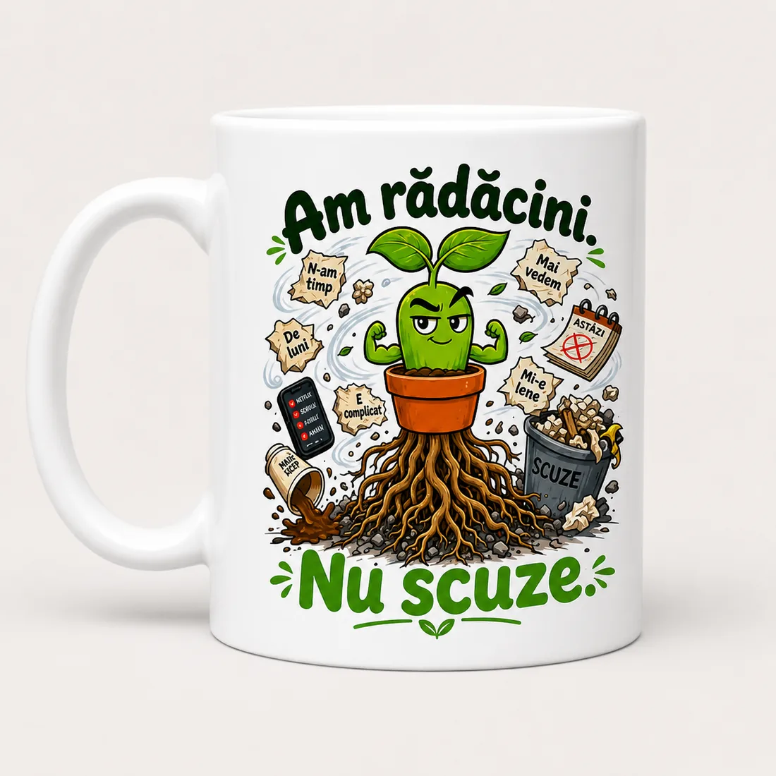 Cană Am rădăcini, nu scuze