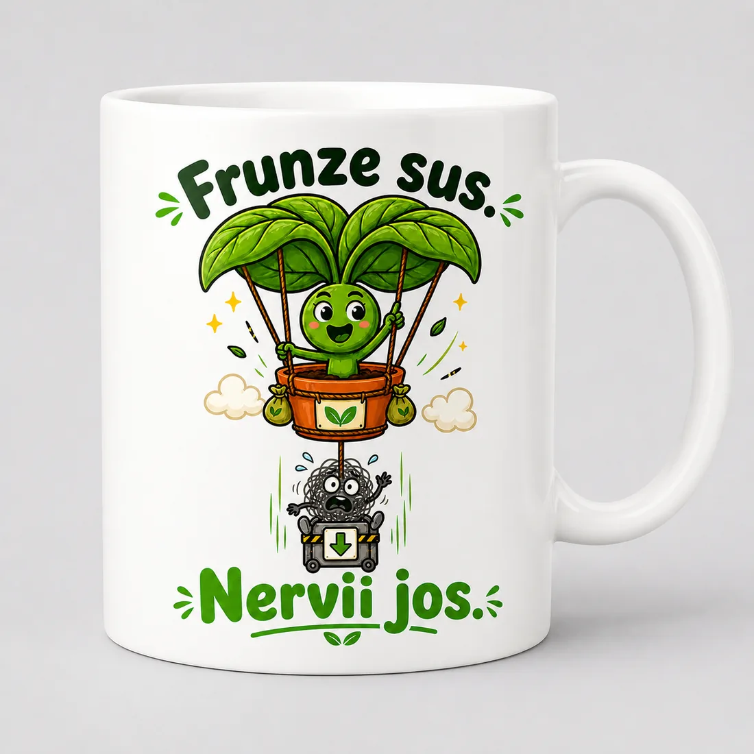 Cană Frunza sus, nervii jos