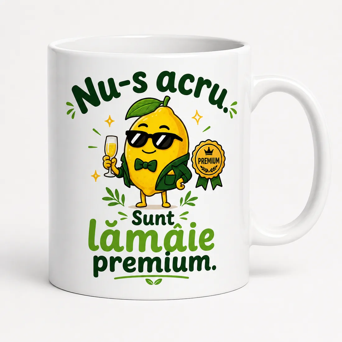 Cană Nu-s acru. Sunt lămâie premium